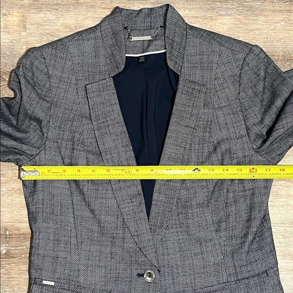 White House Black Market Women's Blazer Size 10 Blue White Office Business - Picture 9 of 15